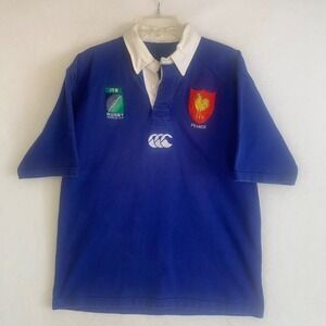 France Rugby Shirt Mens XL Blue FFR World Cup Short Sleeve Jersey 1999